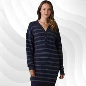 2/$50 Prana Milani Henley Dress – Nautical Stripe, Size S | Casual & Stylish